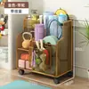 Cesta de Almacenamiento para Esterilla de Yoga, Estante de Almacenamiento para Equipo de Fitness con Ruedas, Estante de Almacenamiento tipo Sandwich para Baloncesto y Bádminton en Casa