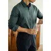 [Élite Urbana] Camisa de Lana Modal Estilo Old Money para Hombre Otoño 2025 Casual de Negocios sin Planchar de Manga Larga