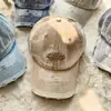 Gorra de Béisbol Bordada de Estilo Americano con Ala Ancha y Circunferencia de Cabeza Grande, Gorra de Béisbol de Mezclilla Lavada Vintage con Letras, Protección Solar Casual