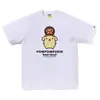 Camiseta de manga corta de la marca japonesa de moda BAPE, peso pesado de verano 240g algodón puro, camuflaje de cabeza de mono, tiburón mono, venta al por mayor transfronteriza