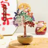 Árbol de Dinero de Cristal Natural Base de Cuenco de Cerámica Árbol de la Vida Oficina en Casa Árbol de Dinero Adornos Decorativos