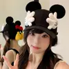 Gorra de Béisbol de Mickey Orejudo Lindo de Dibujos Animados Mano Pequeña para Mujeres Mostrando la Cara Visera Pequeña Protección Solar UV Gorra de Pato