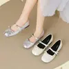 Zapatos Mary Jane cuadrados de estilo francés con una sola correa de hebilla para mujer, mocasines versátiles con lazo para primavera/verano/otoño 2026, zapatos de tacón bajo de un solo color