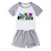 Traje de verano 2023 para niños y niñas, pantalones cortos de bebé, camiseta de manga corta, pantalones cortos, traje deportivo informal de dos piezas para niños
