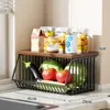 Prateleira de Armazenamento para Mesa, Aparador para Sala de Estar, Organizador em Camadas para Lanches e Copos de Água, Cesta de Armazenamento para Frutas e Vegetais de Cozinha