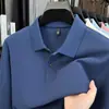 Camisa Polo Masculina de Manga Longa com Gola Lapela 100% Algodão Casual Masculina Tops Cor Pura Piquet 100% Algodão Camiseta para Homem