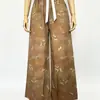 Calça de Pijama Longa de Algodão Seda Feminina Verão plus size Solta Pijama Feminino Verão Algodão Fina Calça de Perna Larga