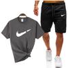 Traje deportivo informal de manga corta con camiseta de manga corta y parte superior de algodón para hombre de verano transfronterizo en stock