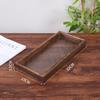 En stock Madera Maciza Flor de Begonia Bandeja de Cristal Bandeja para Té Rectangular Dispensador Doméstico Taza de Té Taza de Agua Bandeja de Cristal Péndulo