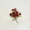 Pote Pequeno de Corda de Cânhamo Vaso de Flor Rosa Simulada Decoração de Casa e Escritório Ornamentos de Mesa Interna Plantas Artificiais Atacado