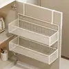 Estante de almacenamiento para cocina, especiero multicapa para puertas de gabinetes, caja de almacenamiento para montaje en pared para cebollas, jengibre y ajo, canasta pequeña colgante sin perforación