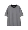 Nova camiseta de manga curta para homens 2026, marca trendy do Insta, estilo hip-hop europeu e americano, camiseta básica de gola redonda, top de meia-manga color block de verão