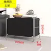 Estantería de suelo minimalista negra estilo japonés con puerta abatible para revistas, estante de exhibición nórdico, estante para sala de estar Bauhaus