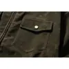 Coleção primavera e outono ButterTiger: jaqueta estilosa e retrô de camurça com um visual descolado e ousado, apresentando gola alta e um design inspirado em roupas de trabalho, modelo JK90