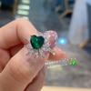 Anel de cavalo olho de amor estilo europeu e americano feminino temperamento luxo anel de esmeralda design criativo joias de olivina