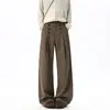 Pantalones Anchos Plisados para Pareja Casual, Estilo Trendy Old Money para Hombre, Doble Botonadura con Botones Relajados