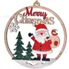 Colgante de Navidad de Amazon transfronterizo decoración de madera Navidad hueco letrero de Santa decoración adornos de Navidad