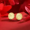 Pendientes Redondos Dorados CNC de Hielo Picado Exquisitos Pendientes para Mujer Gama Alta Exquisitos Los Más Vendidos para Mujer Venta al por Mayor de Fábrica