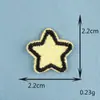 Parche Bordado de Estrella de Cinco Puntas y Corazón en Colores Macaron, Parche Autoadhesivo DIY, Pegatina de Tela para Ropa, Bolsos y Diarios, Lindo