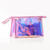 Bolsa de Cosméticos Láser Transparente para Mujer, Portátil, Simple, Impermeable, de Viaje, Mágica, de PVC, para Almacenamiento de Cosméticos con Impresión de LOGO