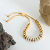 Pulsera de Rodajas y Perlas con Diseño Exagerado Elegante Estilo Lujo Ligero Moda Tendencia Acero de Titanio Nicho Artesanías Elegantes