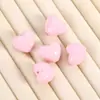 Cuentas acrílicas de color sólido, con perforaciones y forma de corazón, cuentas sueltas para manualidades DIY, dijes para teléfono, pulseras y accesorios de cordón con forma de corazón