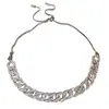 Diseño de Collar de Cadena Completa de Diamantes Hermoso para Mujer de Primavera y Verano Nuevo Collar Frío Europeo y Americano Accesorios de Joyería Personalizados para Clavícula