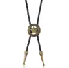 Nuevo collar creativo de aleación con cabeza de vaca y cuerda de cuero Europa y Estados Unidos cabeza de cremallera retro collar de cuero al por mayor personalidad explosiones retro