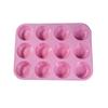 Forma para Muffin Puff Forma para Bolo Pequeno 12 em Linha 24 em Linha Redonda Silicone de Grau Alimentício Alimentos Assados Venda Quente Transfronteiriça