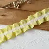 Acessórios com Renda, Renda Franzida Xadrez Vermelho, Bainha de Saia DIY, Borda de Punho, Material Pregueado