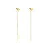 Corazón de Amor Acero de Titanio Dorado 18K Cadena para la Oreja Pendientes Largos Elegantes para Mujer Cadena para la Oreja Larga Elegante de Moda Cara Piel Fina