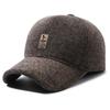 Chapéu de Bico de Pato Masculino de Inverno Transfronteiriço com Forro de Lã Espessado à Prova de Frio para Orelhas Chapéu de Lã Quente Boné de Beisebol