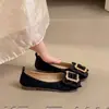 Confortável 2026 Celebridade da Internet Fivela Quadrada Roupa Externa Sapatos Planos de Solado Único Femininos de Boca Rasa Pessoa Preguiçosa Versátil Slip-on Para Ir ao Trabalho Sapatos Femininos