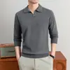 Estilo Riqueza Antigua Prendas de Punto Capa Base para Hombre Camisa Polo Cuello de Gaviota Ropa Interior de Invierno Suéter de Color Sólido Ropa Cálida para Hombre