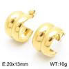 Brincos de Aço Inoxidável em Formato de C de Moda Transfronteiriça de Luxo Acessível Elegantes para Mulheres Banhados a Ouro 18K Brincos de Combinação de Cores Dourado e Prateado para Mulheres