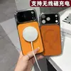 Adecuado para iPhone 17 Pro Max, Funda Magnética de Piel para Teléfono, Apple 16 Ventana Grande Textura de Cuero Anti-Caída 15 Funda Protectora