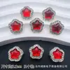 Incrustado con Diamantes, Calabaza de Jade Imitación, Estrella de Cinco Puntas, Cuentas Separadas de Múltiples Agujeros, Superficie de Anillo de Caja Mágica, Pulsera Collar de Cuentas Hecho a Mano para Bricolaje