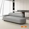 Sofá de Couro Novo Minimalista Moderno de Luxo Leve para 2 Lugares Sala de Estar Quarto Reclinável Casual Recepção Chaise Lounge Sofá