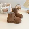 Botines Cortos para Niñas Otoño e Invierno 2025 Nuevo Estilo Coreano Bosque Retro Botas Birkenstock Botas de Terciopelo de Moda para Niñas