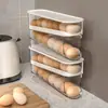 Contenedor de Huevos para Refrigerador con Rodillo Automático Ahorrador de Espacio Dispensador de Huevos para Almacenamiento en Refrigerador Estante Giratorio Automático para Huevos Titular para Cocina