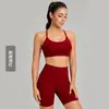 Conjunto de Yoga Weiman com Recortes em X nas Costas, com Bojos, Shorts de Cintura Alta Justos, Conjunto Fitness para Mulheres