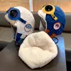 Gorra de Piloto de Dinosaurio Lei Feng para Mujer, Otoño e Invierno, Para Padres e Hijos, Niños, Forrada de Felpa, Cálida, Protectora de Orejas, Exterior, Cortavientos, Azul