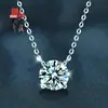 Collar Pequeño de Cubo de Azúcar de Acero Inoxidable 316 Acero de Titanio Cadena de Clavícula de Chispa Micro Brillante Minimalista de Lujo Ligero Colgante Único de Circonita de Cuatro Garras