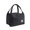 Lonchera Simple Portátil con Cremallera, Bolsa de Almuerzo Impermeable de Mano, Bolsa para Lonchera, Bolsa Aislante de Tela Oxford con Papel de Aluminio para Transportar Comidas