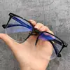 Novos Óculos TR299 Anti-Luz Azul Estilo Moderno Tendência Unissex Armação Grande Metal Semi-Aro Emagrecedores Óculos de Grau