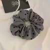 Lazo de Puntos Grises para el Cabello para Mujer 2024 Nuevo Estilo Serie Gris Scrunchie Cuerda Elegante para Cola de Caballo Baja