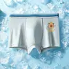 Ropa interior para niños, Malla de seda helada, Estilo fino de verano, Estampado de dibujos animados, Calzoncillos tipo bóxer para niños medianos y grandes, Calzoncillos tipo bóxer para estudiantes