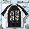 Camiseta infantil de manga curta do jogo Minecraft, novo modelo verão 2026, blusas para crianças maiores, meninos e meninas, manga 3/4 2
