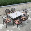 Mesa e cadeira de ferro fundido ao ar livre, cadeira Elizabeth, pátio, jardim ao ar livre, lazer, varanda ao ar livre, mesa e cadeira de ferro impermeável