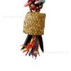 Loro palma tejido juguete para pájaro juguete colorido trenza de maíz rafia juguete para tirar juguete de madera para picotear